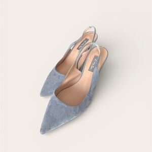 SJP by Sarah Jessica Parker Light Blue Suede Heels, check size description!